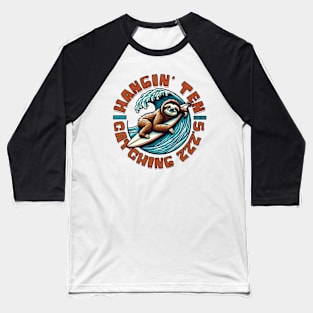 Sloth Surfer Baseball T-Shirt